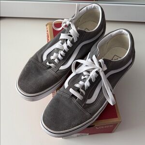 Vans Men's Charcoal and White Sneakers
